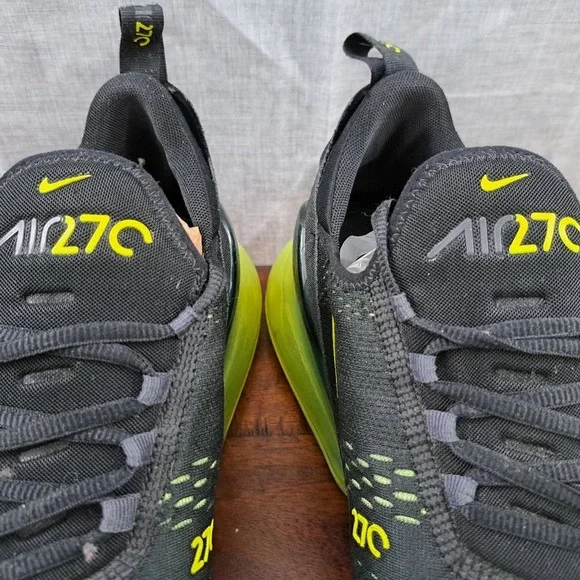 %Nike Air Max 270 Black Volt Oil Grey AH8050-017 Running Shoes / A37 - Picture 10 of 11